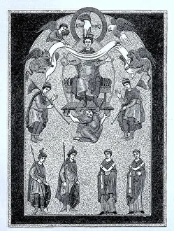 Portrait showing Otto III with representatives of the imperial princes