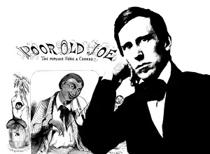 Portrait of Stephen Collins Foster with the cover of his minstrel song Poor old Joe