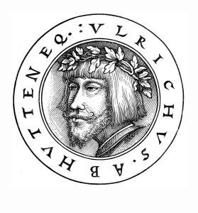 Portrait of Ulrich von Hutten, historic depiction in Deutsche Literaturgeschichte