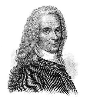 Portrait of Voltaire or Francois-Marie Arouet 1694 - 1778
