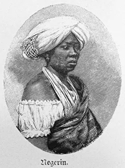Portrait, woman, black, turban