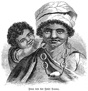 Portrait, woman, native, child