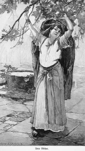 Portrait, young Greek woman, full view