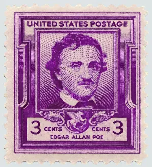 Postage stamp, portrait of Edgar Allan Poe