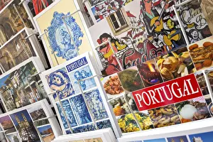 Postcards of Coimbra at a postcard stand