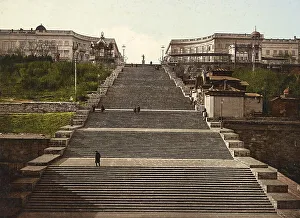 Potemkin Staircase Mid-19th century open staircase with 192 steps in the harbour city of Odessa