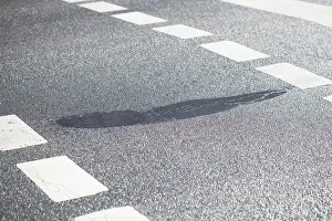 Pothole in the road surface, Germany
