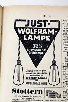 Power-saving tungsten lamp, advertisement in an illustrated German fleet calendar