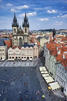 Prague Czech Republic. Aerial view of old town