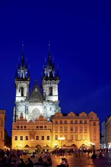 Prague Czech Republic. The Gothic Church of Our Lady before Tyn in Old Town Square