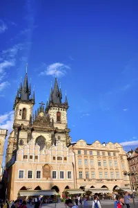 Prague Czech Republic. The Gothic Church of Our Lady before Tyn in Old Town Square