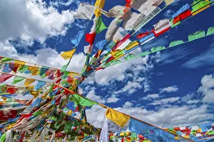 Category Buddhism Prints: Prayer flags along the friendship highway