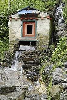 Prayer mill, water driven, Sagarmatha National Park