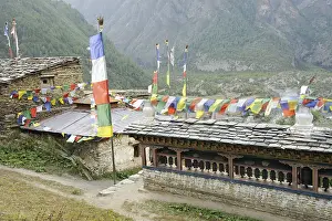 Prayer wheel monastery in upper pisang