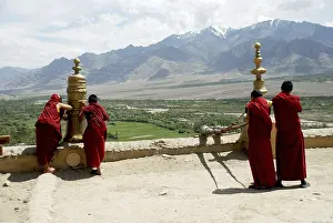 Prayer wheel at Thiksey Monastery at Leh