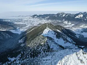 Pre-Alps in winter with snow, Mangfall mountains