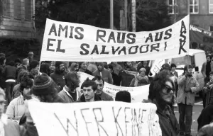 Predominantly students demonstrated in 1982 against US interference in El Salvador