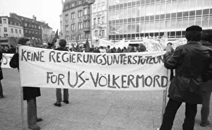 Predominantly students demonstrated for a hands off Laos in 1970 in Bonn against the deployment of the US army in