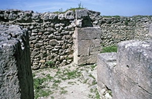 Prehistoric archaeological site in Ugarit, Syria, 1998 Archive room in which hundreds of clay tablets in Ugaritic script were found, Asia