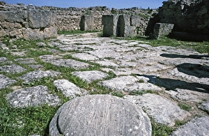 Prehistoric archaeological site in Ugarit, Syria, 1998 Reception room of the palace, Asia