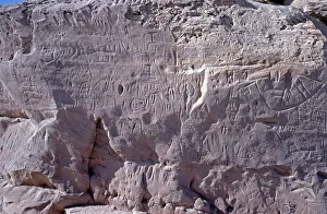 Prehistoric inscriptions on rocks