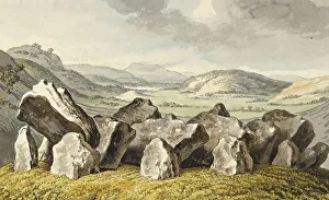 A prehistoric stone circle on a hill