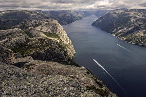 Category Scandinavia Prints: Preikestolen, Pulpit Rock at Lysefjord