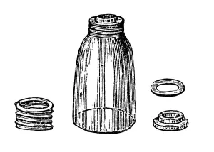 Preserving glass, historical illustration from: Marie Adenfeller
