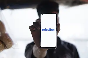 Category Historic EN Prints: priceline logo is displayed on smartphone