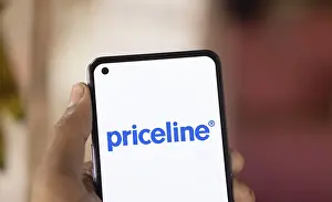 priceline logo is displayed on smartphone