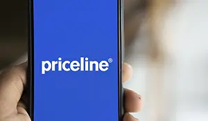 priceline logo is displayed on smartphone