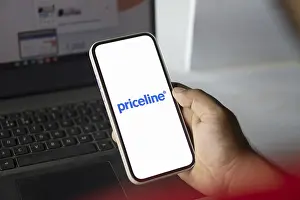 priceline logo is displayed on smartphone