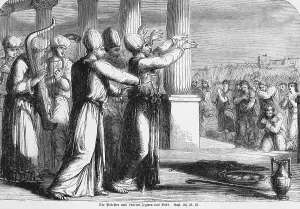 The priests and the Levites blessing the people