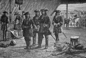 Prince Eugene of Savoy as the winner in the Turkish camp of Belgrade