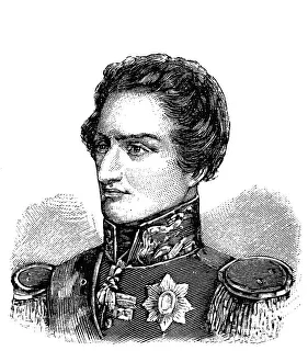 Prince Johann of Saxony, wood engraving