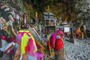 Category Buddhism Prints: Princess cave at Phra Nang beach near Krabi