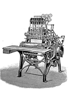 Printers, Patented thread book sewing machine by Maschinenfabrik Gebrueder Brehmer