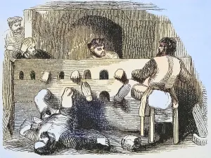 Prisoners pilloried in England around 1840