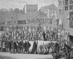 Procession of a auto-da-fe, inquisition
