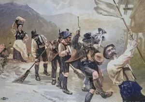 Procession with a butter carrier in Steyr