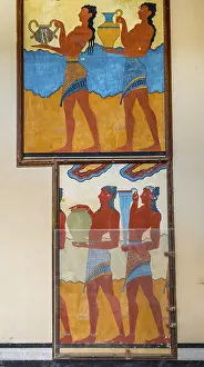 Procession, Frescos, Reconstruction by Arthur Evans