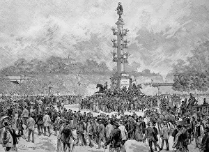 The procession of workers into the Prater on 1 May 1882