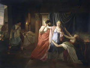 Proculeius prevents Cleopatra from stabbing herself