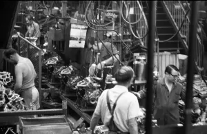 Production of engines, axles and other car manufacturing parts at the Opel plant in Bochum