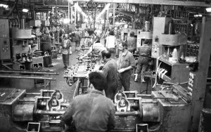 Production of engines, axles and other car manufacturing parts at the Opel plant in Bochum