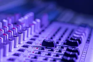 Professional music production in a sound recording studio
