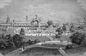Projected construction of the international horticulture exhibition in Hamburg in 1880