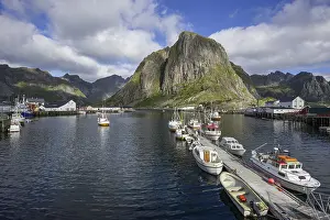 Protected harbour with fishing boats
