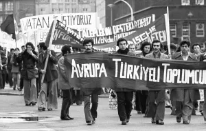 The protest against the consequences of unemployment by a demonstration of Turks in Gelsenkirchen on 06