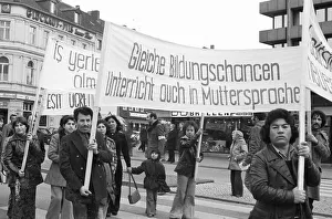 The protest against the consequences of unemployment by a demonstration of Turks in Gelsenkirchen on 06